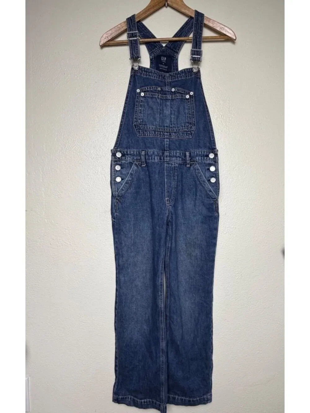 Vintage Gap Teens Overalls Medium Blue Y2K Carpenter Bib Denim Sz XL